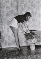 cca 1976 Bugyivillantás, szolidan erotikus fényképek, 3 db vintage negatívról készült mai nagyítás, 25x18 cm / 3 erotic photos, 25x18 cm