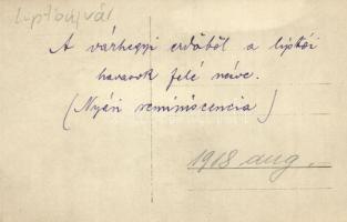 ~1918 Liptóújvár, Liptovsky Hrádok; - 6 db korabeli eredeti fotó képeslap / 6 pre-1945 original phot...