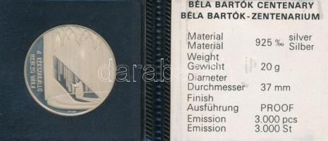 Fülöp Zoltán (1951-) 1981. "Bartók Béla / A kékszakállú herceg vára" Ag emlékérem ÁPV plas...
