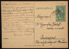 cca 1938 Gyárfás József (1875-1965) kísérletügyi főigazgató, mezőgazdasági szakíró és felesége level...