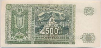 Szlovákia 1941. 500K két "SPECIMEN" perforációval T:II
Slovakia 1941. 500 Korun with two ...