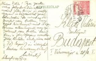 Magyarkeresztúr, Szilay kastély utcai részlet, templomtorony, kiadja özv. Németh Imréné (EK)