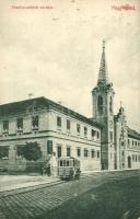 Nagyvárad, Oradea; Orsolya szüzek zárdája, villamos. Sebő Imre kiadása / nunnery, tram (EK)