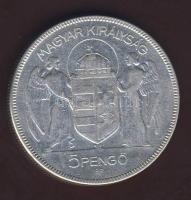 1930. 5P Ag "Horthy jobbra" T:3