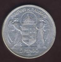 1930. 5P Ag "Horthy jobbra" T:3