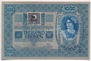 1902. 1000K piros Deutschösterreich felülbélyegzéssel és hamis SHS bélyegzéssel és Bosznia-Hercegovina bélyeggel (fake overprint) T:I,I-