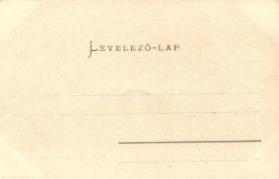 Budapest, Duna részlet a Ferenc József híddal, uszályok. Ganz Antal 27