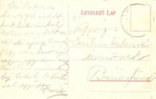 Hatvan, vasútállomás, polgári iskola, lóherés művészlap