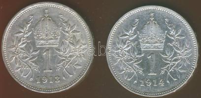 Ausztria 1913-14. 1Kr Ag 2klf db T:1/2,2