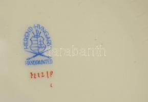 Herendi indiai kosár mintás kaspó, porcelán, kézzel festett, jelzett, hibátlan, m:16, d:19 cm