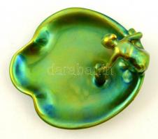 Zsolnay vizet merő lány, eozin mázas, jelzett, hibátlan, 16×14 cm, m:9 cm