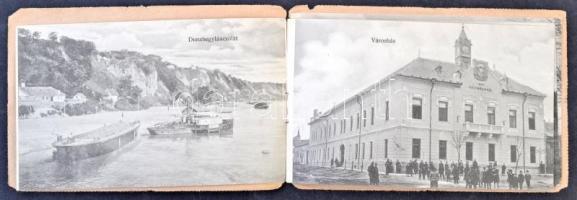 Dunaföldvár, Somló Manó saját kiadású ritka Art Nouveau leporellolap. Belül "Dél" vontatóh...