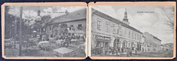 Dunaföldvár, Somló Manó saját kiadású ritka Art Nouveau leporellolap. Belül "Dél" vontatóh...