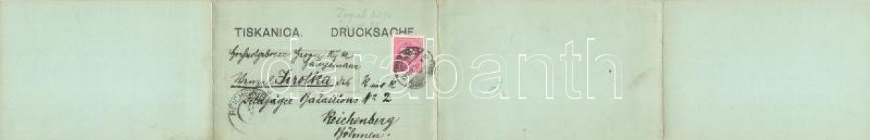 1898 Zagreb. 4-részes panorámalap / 4-tiled panoramacard (r)