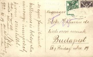 1922 Aknaszlatina, Solotvyno; Sóbánya belső, bányászok képe csillével / salt mine interior, miners w...