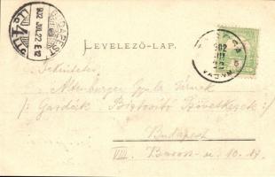 Tarcsa, Tatzmannsdorf; utcakép gyógyszertárral, Carolina Villa. Kiadja Frankl és Ledofsky / street v...