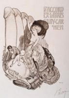 cca 1900 Franz von Bayros (1866-1924): 10 db különböző erotikus  és pornográf ex librist tartalmazó ...