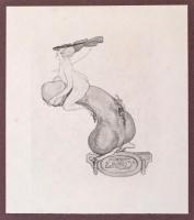 cca 1900 Franz von Bayros (1866-1924): 10 db különböző erotikus  és pornográf ex librist tartalmazó ...