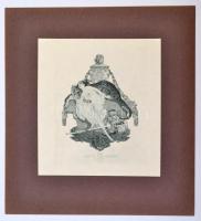 cca 1900 Franz von Bayros (1866-1924): 10 db különböző erotikus  és pornográf ex librist tartalmazó ...