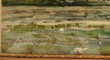 Olvashatatlan jelzéssel: Gödöllő 1949. Akvarell, papír, üvegezett keretben, 28×36 cm