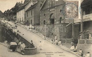 Antananarivo, Tananarive; Les quatre chemins, Le Theatre / street view with theatre, TCV card (EK)