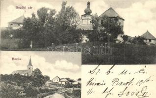 Bozók, Bzovik; vár, látkép. Ruszinák Antal kiadása / castle, panorama view