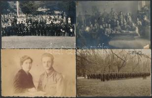 7 db RÉGI katonai motívumos lap, több fotó, K.u.K. csoportképek, egy kisméretű lappal / 7 pre-1945 military motive cards, K.u.K. group photos, with one smaller card