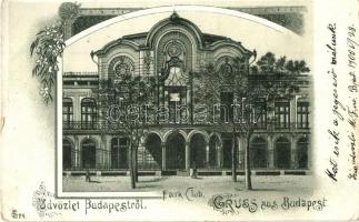 Budapest XIV. Park-Club, Art Nouveau floral litho (kis szakadás / small tear)