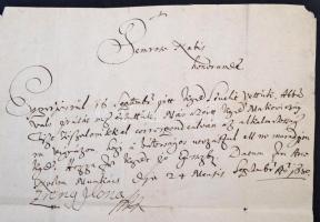 VÉDETT! 1680 Zrínyi Ilona (1643-1703) magyar nyelvű, saját kézzel, magyarul aláírt levele. Podhorány...