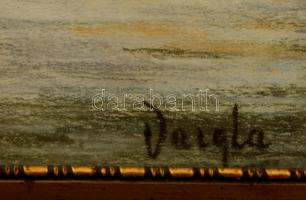 Vaigla jelzéssel: Lány a vízben. Pasztell, papír, üvegezett keretben, 15×27 cm