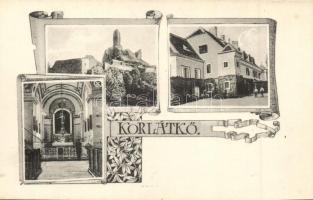 Korlátkő, Cerová; Kastély, templom belső, várrom / castle, church interior, Art Nouveau
