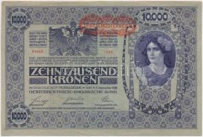 1918. 10.000K (3x) sorszámkövetők "1206 53444" - "1206 53446", piros "DEUTS...