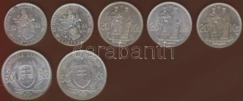 Szlovákia 1941-44. 10K (2x), 20K (3x) 2klf variáns, 50K (2x) T:2,2-
