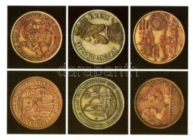 38 db főleg MODERN motívumos képeslap, térképek, numizmatika (több ismétlődő darabbal), vegyes minőség / 38 mostly MODERN motive postcards, maps, numismatics (with recurring pieces), mixed quality