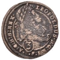 Ausztria 1695. 3kr Ag I. Lipót Bécs (1,48g) T:2 patina /  Austria 1695. 3 Kreuzer Ag Leopold I Vienna (1,48g) C:XF patina Krause KM#1169