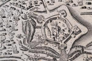 1598 Nagyvárad rézmetszetű látképe. Johann Sibmacher munkája az ,,Ortelius HIstorische Beschreibung ...