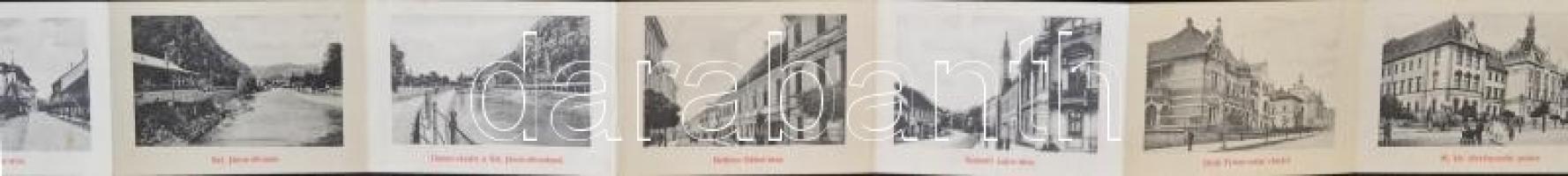 Besztercebánya, Banska Bystrica; leporellólap a Szentjános vasútállomással / leporellocard with rail...