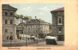 Selmecbánya, Banska Stiavnica, Schemnitz; Kossuth téri részlet, Singer Miksa üzlete / square, shops (EK)