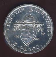 1938. 5P Ag "Szt.István" fantáziaveret (Artex) T:PP pici ph