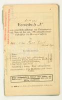 1918 Osztrák-magyar vasúti tiszt ruhakönyve / Eisenbahnregiment Bezugsbuch zum entgeltlichen Bezuge von Uniformsorten und Material bei den Offiziersbekleidungswerkstätten der Heeresverwaltung