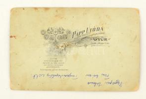 cca 1900 Hajóskapitány portréja, keményhátú fotó Papp utóda Glück József győri fényképészeti műtermé...