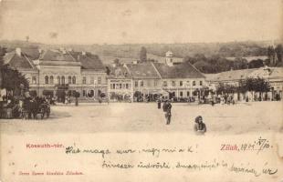 Zilah, Zalau; Kossuth tér, kiadja Seres Samu / square (fl)