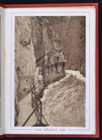 cca 1910-1920 Aareschlucht Meiringen leporelló 12 képpel, díszes papírkötésben
