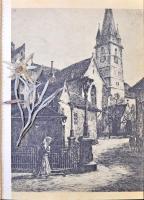 Nagyalakú MODERN képeslapfüzet 12 lappal a régi Nagyszebenről Hans Hermann műveinek reprintjeivel, a...