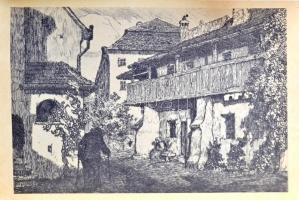 Nagyalakú MODERN képeslapfüzet 12 lappal a régi Nagyszebenről Hans Hermann műveinek reprintjeivel, a...