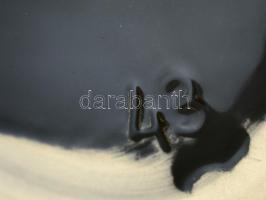 Irizáló mázas kerámia kaspó, jelzés nélkül, hibátlan, m:16 cm, d:17 cm