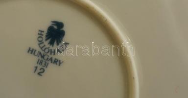 Hollóházi Szász Endre által tervezett mintával díszített porcelán tál, matricás, kis kopásnyommal, j...