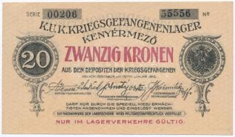 Kenyérmező / Hadifogolytábor 1916. január 15. 20K ötjegyű arab sorozat és sorszámmal T:I- / Hungary ...