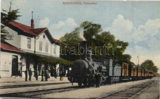 Marosludas, Ludus; vasútállomás gőzmozdonnyal / railway station with locomotive  (EK)