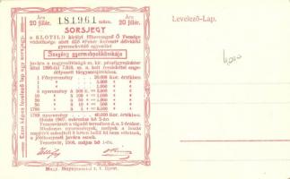 Gombos, Bogojeva; egy teherrész kompra állítása. Hátoldalon sorsjegy a Szegény gyermekpoliklinika ja...